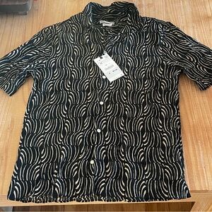Patterned Zara Women’s Men's Button Down Shirt Size M